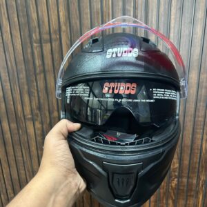 STUDDS RAIDER WITH SPOLIER BLACK DUAL VISOR C/V (M)