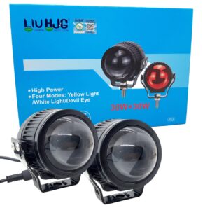 LIU HJG J-37 Lens Projector Fog Light Super Bright Yellow/White with Devil Eye