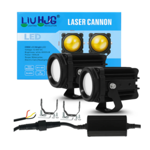 LiU HJG LED Laser Cannon Auxiliary Driving Light for Motorcycle and Car with Universal Mounting Kit