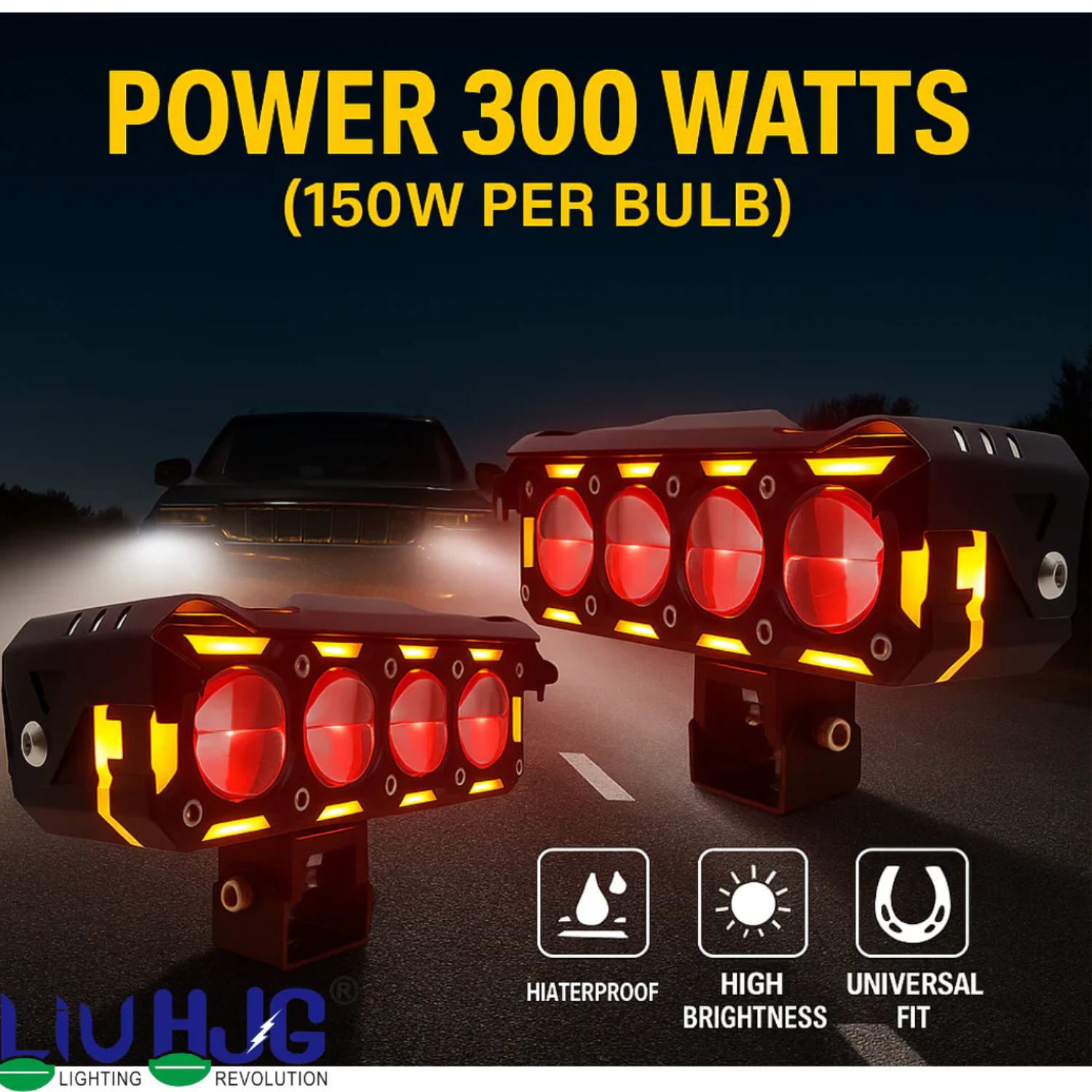 liu hjg 4 lens led fog light with amber drl & red devil eye liu hjg 4 lens led fog light with amber drl & red devil eye