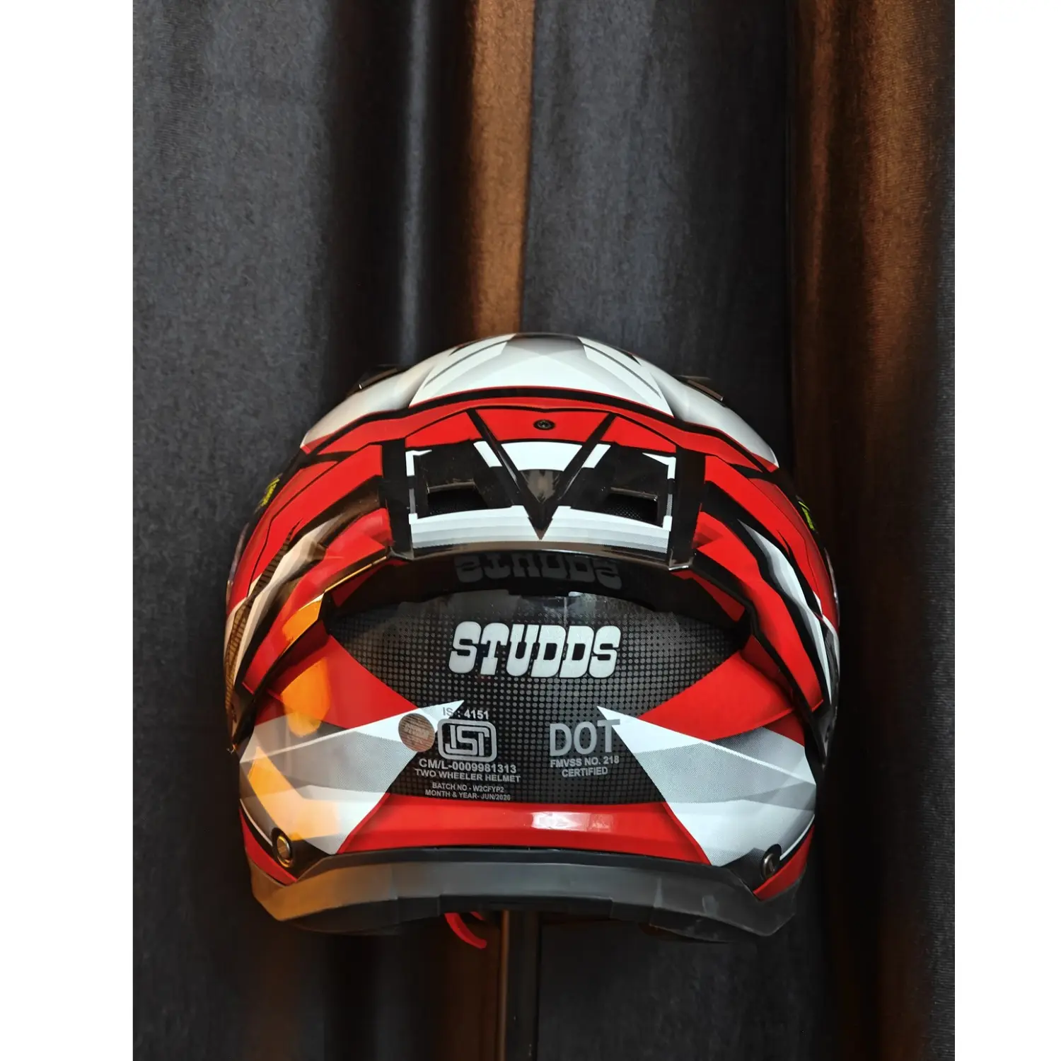 studds helios effect helmet matt black white red | dual visor studds helios effect helmet matt black white red | dual visor
