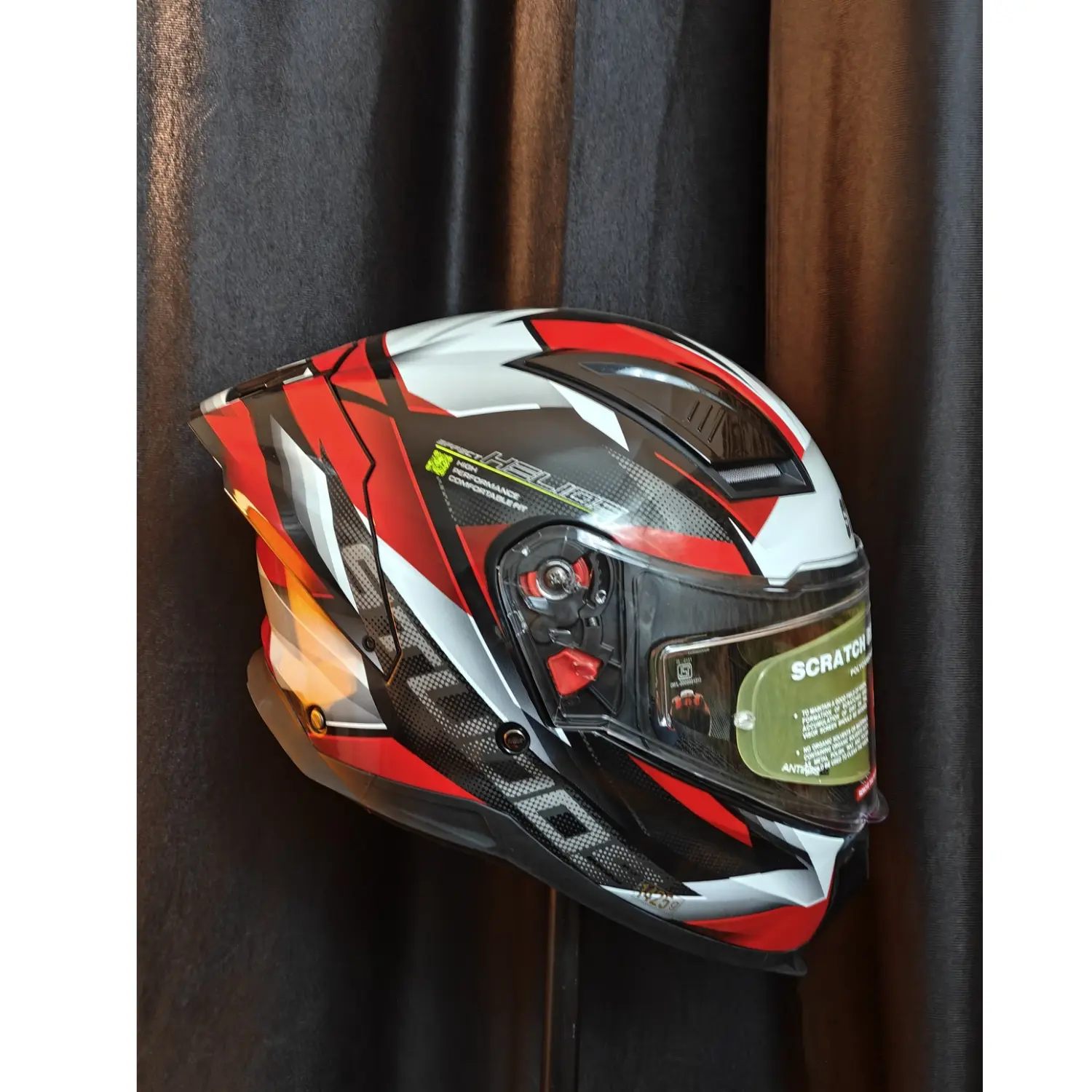 studds helios effect helmet matt black white red | dual visor studds helios effect helmet matt black white red | dual visor