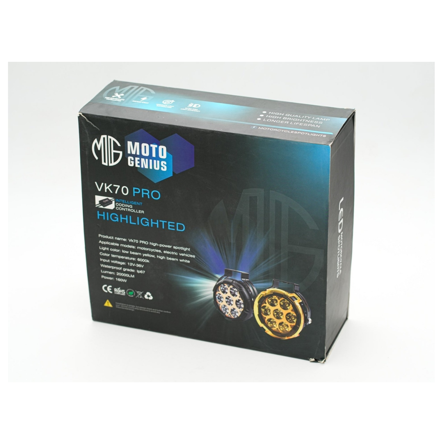 Moto Genius VK70 Pro 160W Fog Light - Image 3