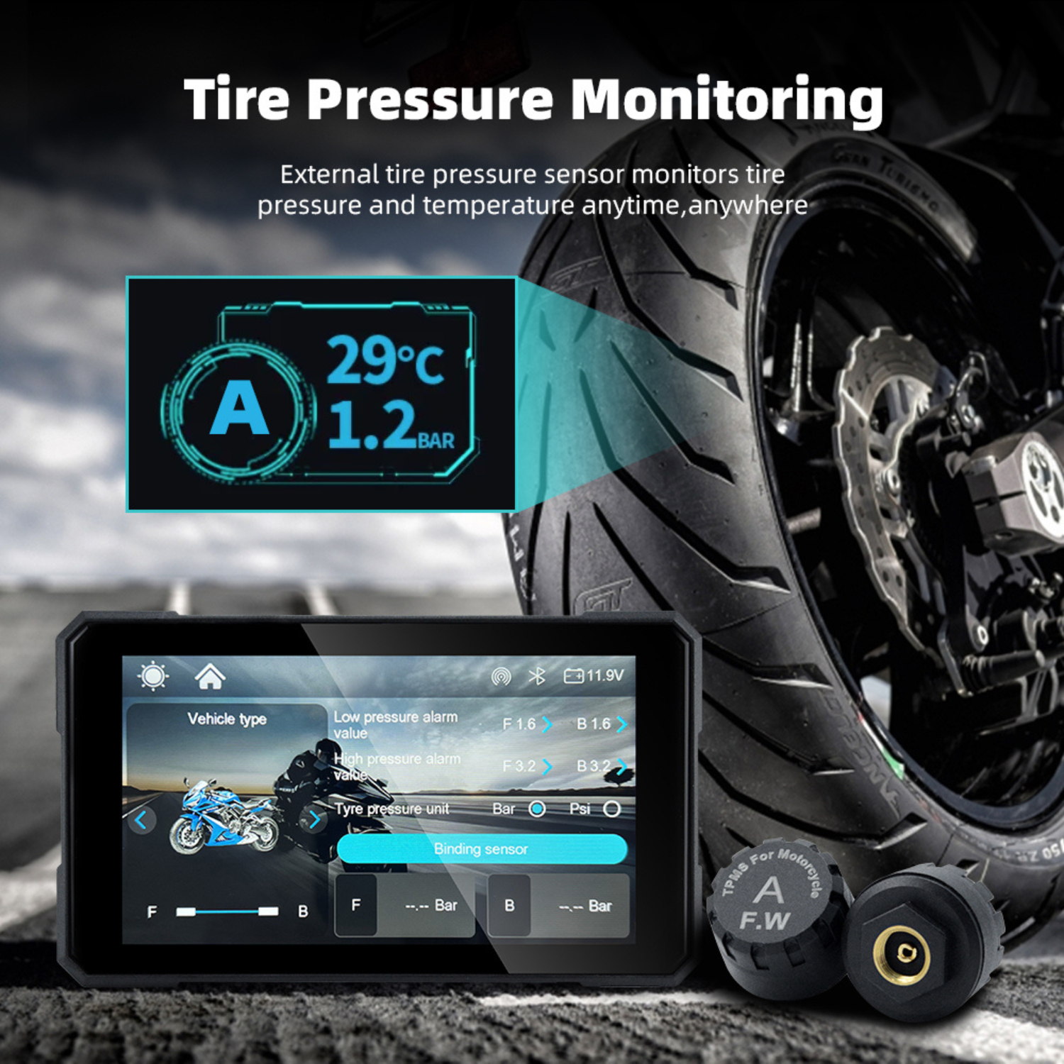 S3 Smart Riding Display | CarPlay Android Auto & TPMS - Image 2